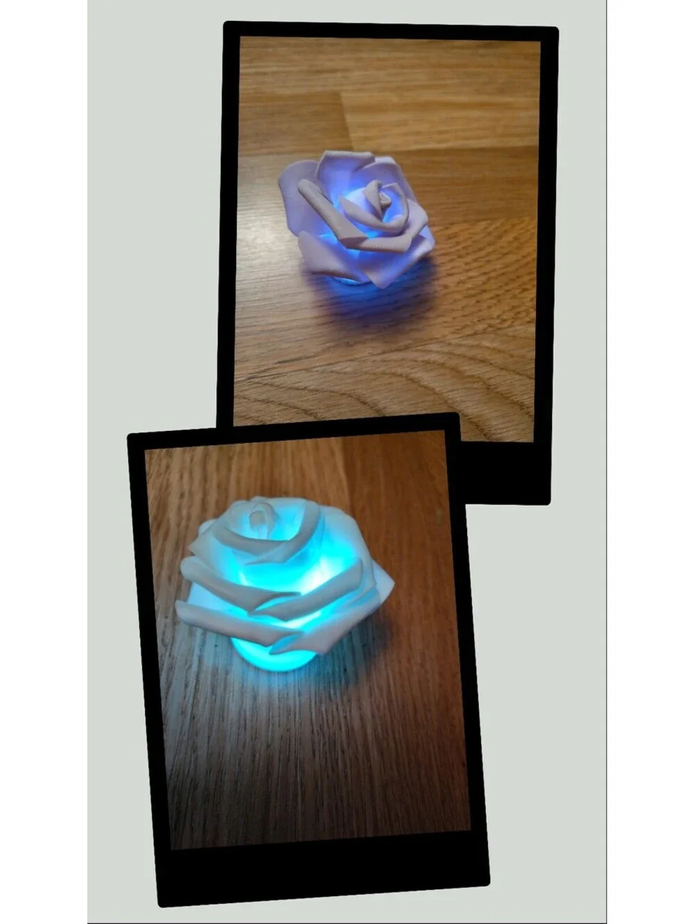 Set of 2 Rose Light up Tea Lights.